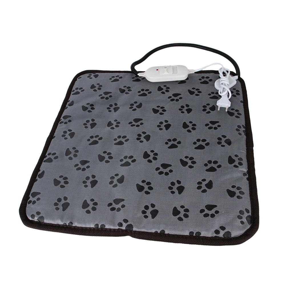 Bite Resistant Pet Electric Heating Pad Footprint Warm Heater Pad Pet Sleeping Cushion with EU Plug