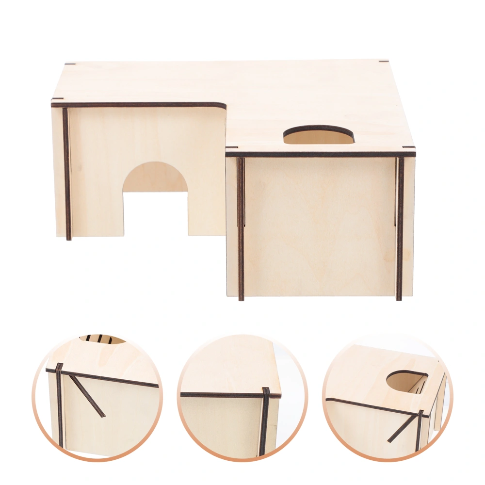 1Pc Pet Hideout House Wooden Design Nest Hamster Sleeping Place Pet Supply