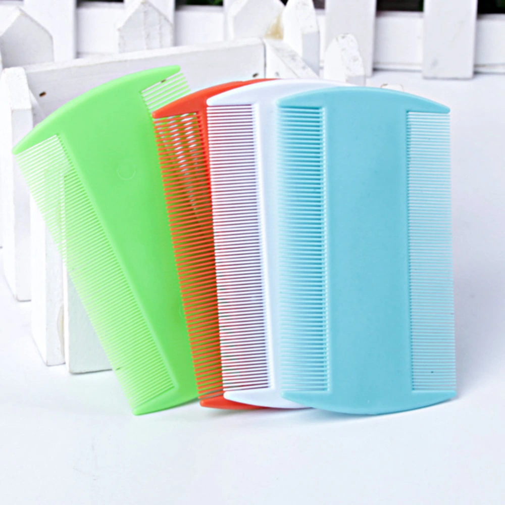 12pcs Plastic Flea Lice Combs Double Sided Comb Fine Tooth Head Lice Flea Hair Combs Pet Grooming Tool (White, Green, Light Blue, Orange))