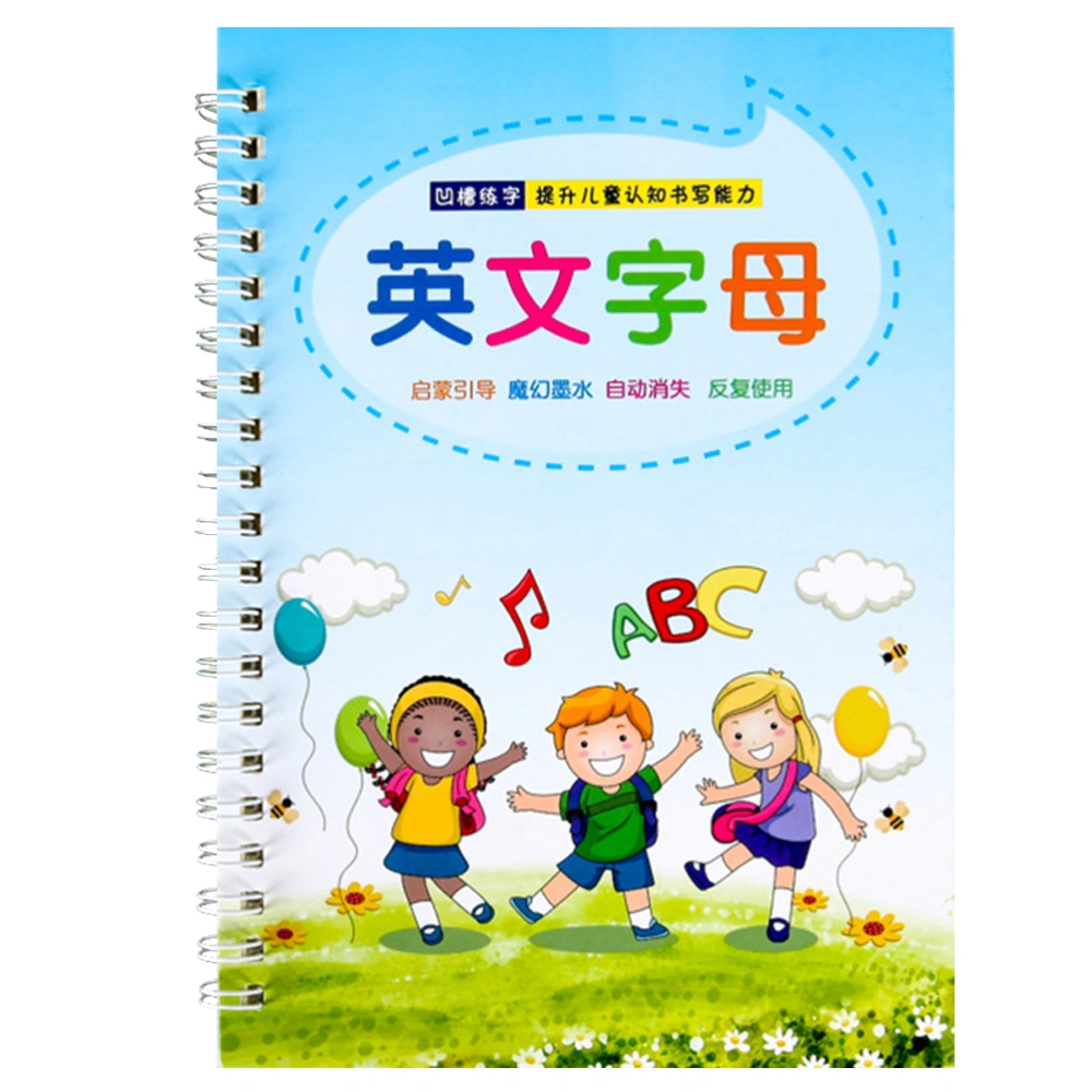 Multi-style Writing Practice Book Groove Copybook Calligraphy Practice Book Sky-Blue (English Letter)