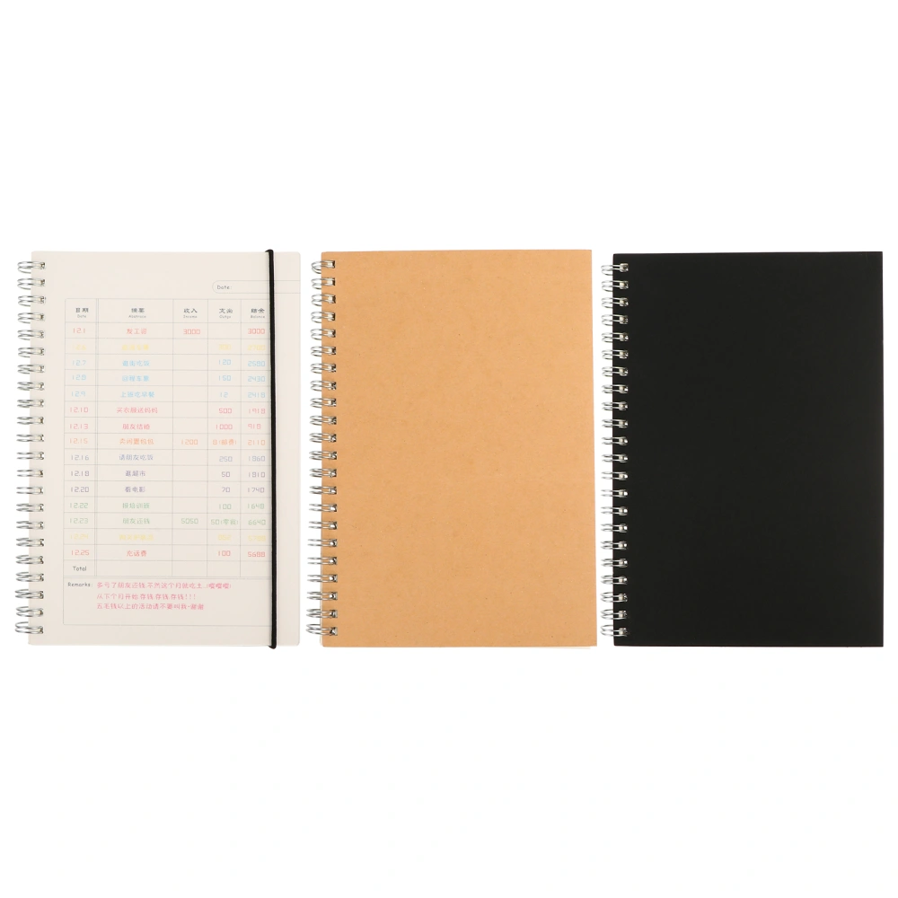 3pcs Creative Family Finance Notebook Practical Cash Detail Account Book