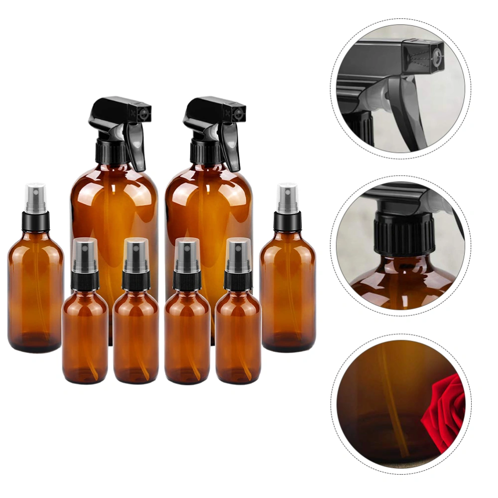 8PCS Liquid Sub-packing Bottle Spray Head Glass Bottle Multi-purpose Sub Bottle