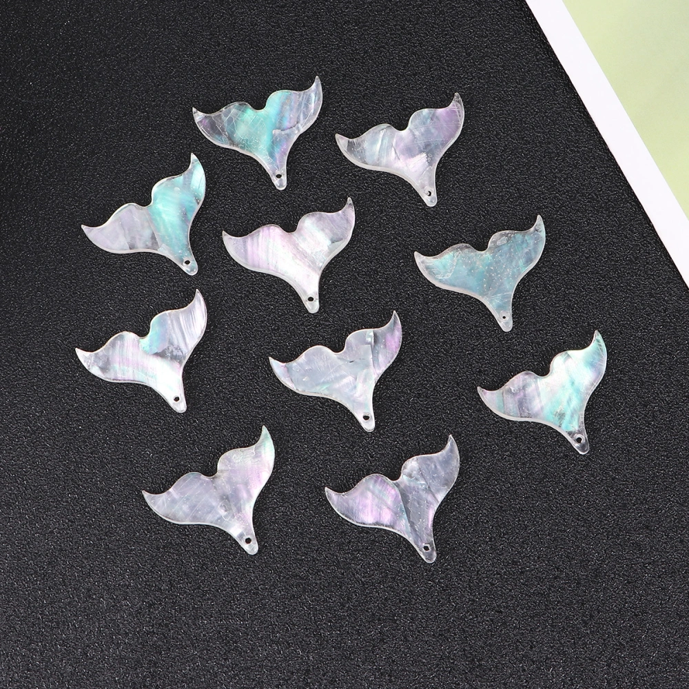 10pcs Shell Jewelry Accessories Transparent Colorful Fishtail Decorative Jewelry Accessories DIY Accessories (25x20mm, White)