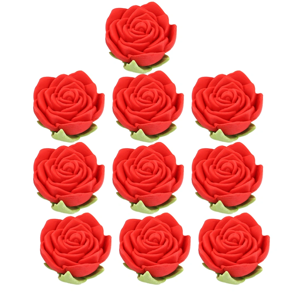 16PCS Simulation Rose Styling Eraser Creative Pencil Erasers Sets Stationery Eraser (Random Color)