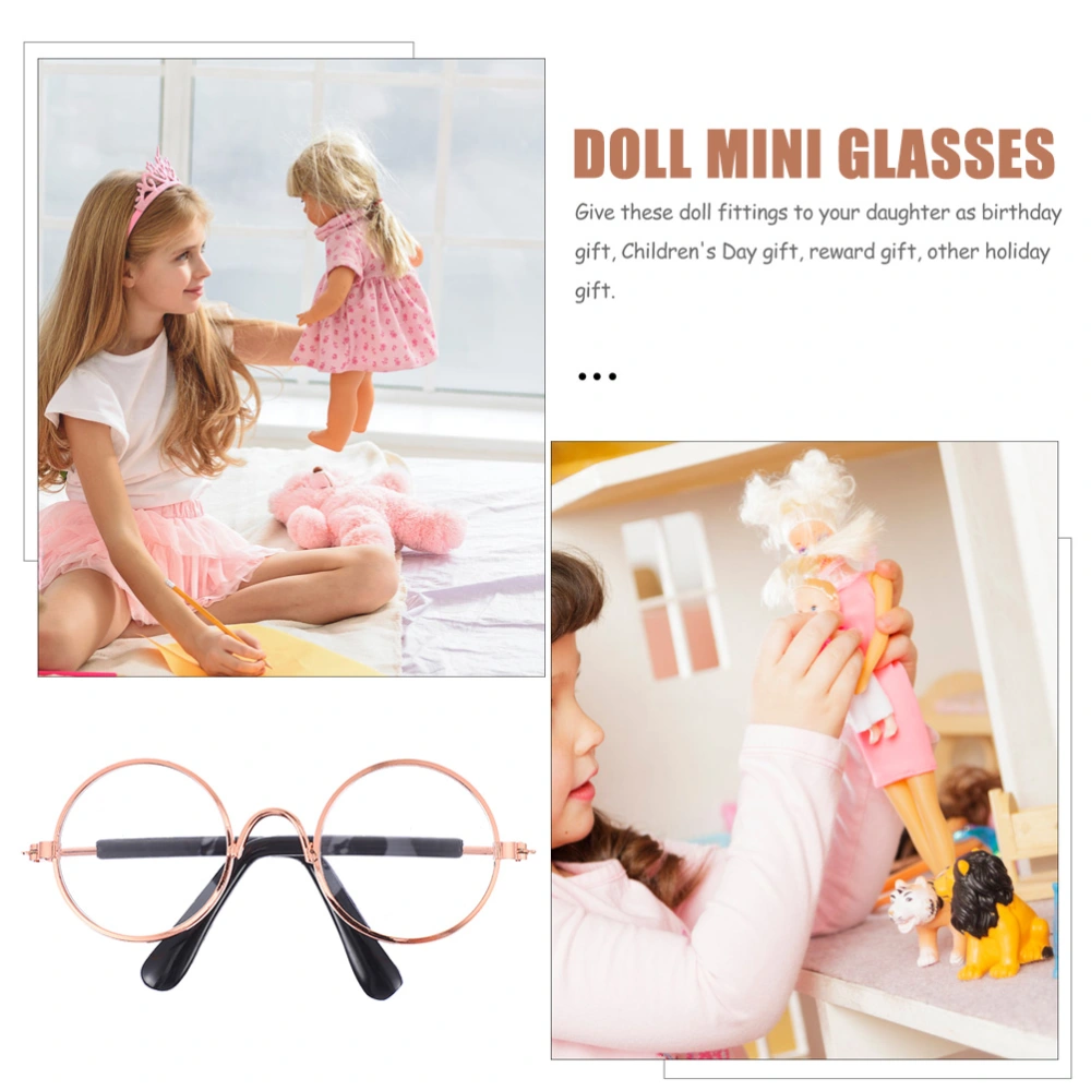 3pcs Doll House Mini Sunglasses Circular Sunglasses Mini Doll Glasses Toys