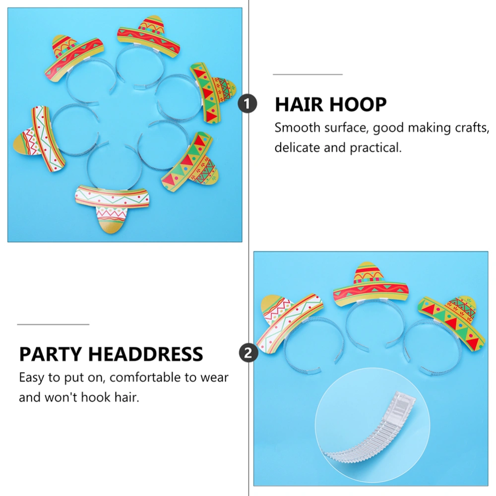 1 Set 12 Pcs Cinco de Mayo Party Supplies Paper Hairbands Hair Hoops (Assorted Color)