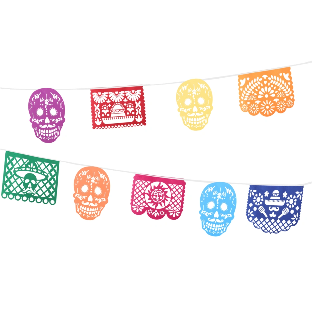 1 Set Mexican Bunting Hanging Garland Day of the Dead Banner Hanging Decor