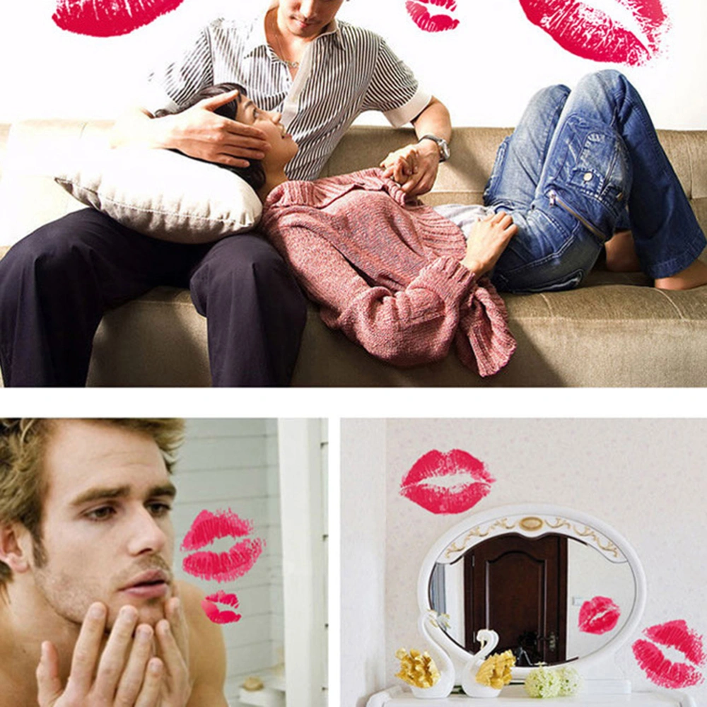 Separate Lips Wall Art Decal Kissing Women Lip Sticker for Girls Room Bedroom Valentine's Day Couple House Decor