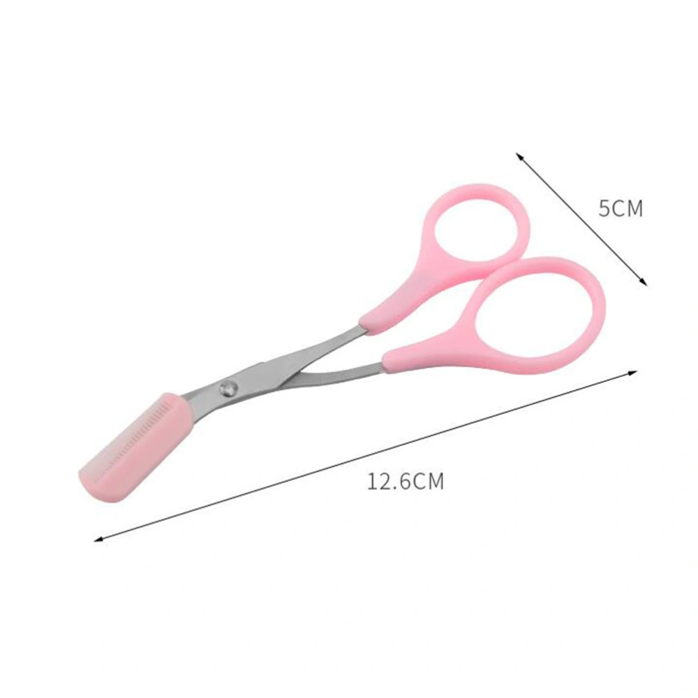 3pcs Stainless Steel Eyebrow Trimming Set Portable Grooming Kit Beauty Tools for Women Girls (Pink)