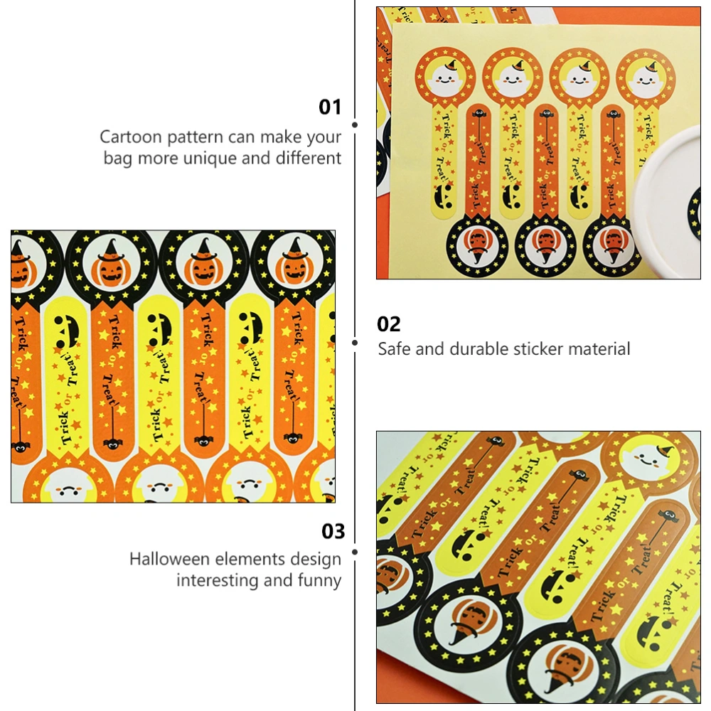 16 Sheets Halloween Adhesive Sticker for Baking Gift Decoration