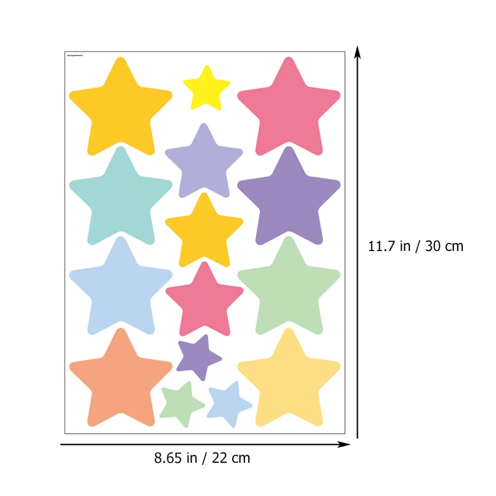 5 Sheets Star Design Wall Decals Kindergarten Star Pattern Wall Decals Living Room Wall Decals