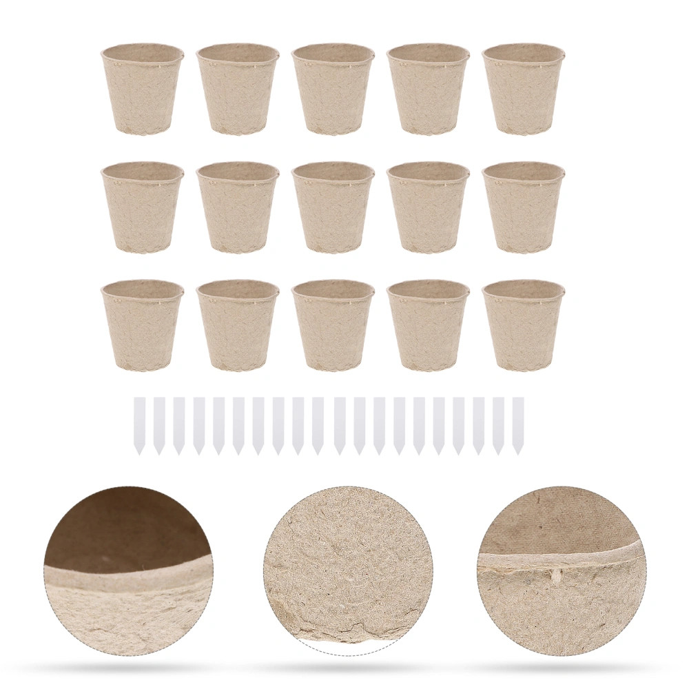 1 Set Gardening Plant Starter Pot and Labels Kit Biodegradable Starting Pots