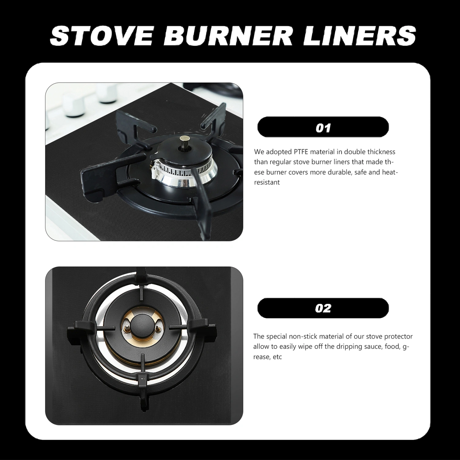 5pcs Gas Stovetop Protection Pads Stove Covers Gas Stove Top Burner Covers