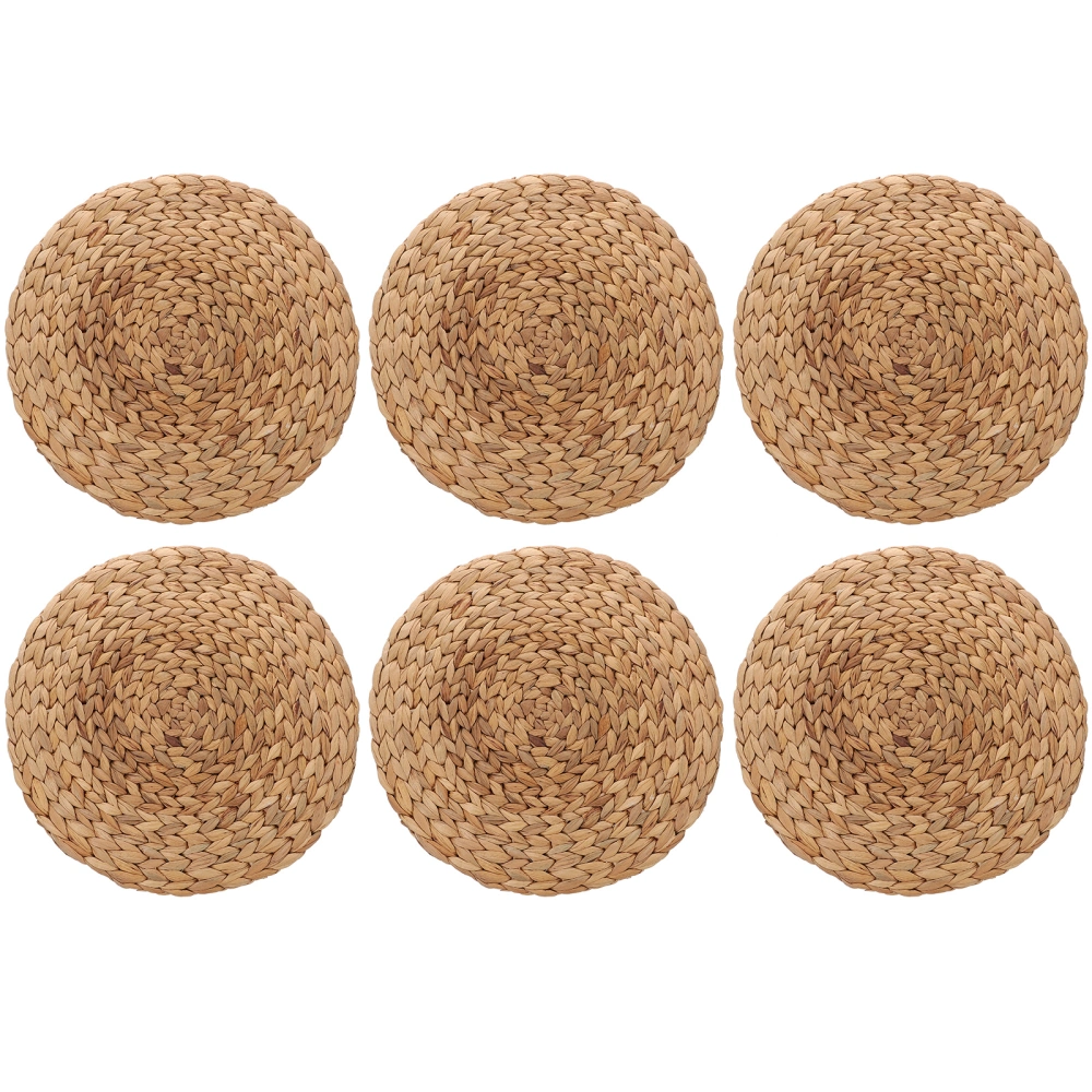 6 pcs Round Coaster Woven Coasters Drinks Coaster Water Hyacinth Coasters for Coffee Table