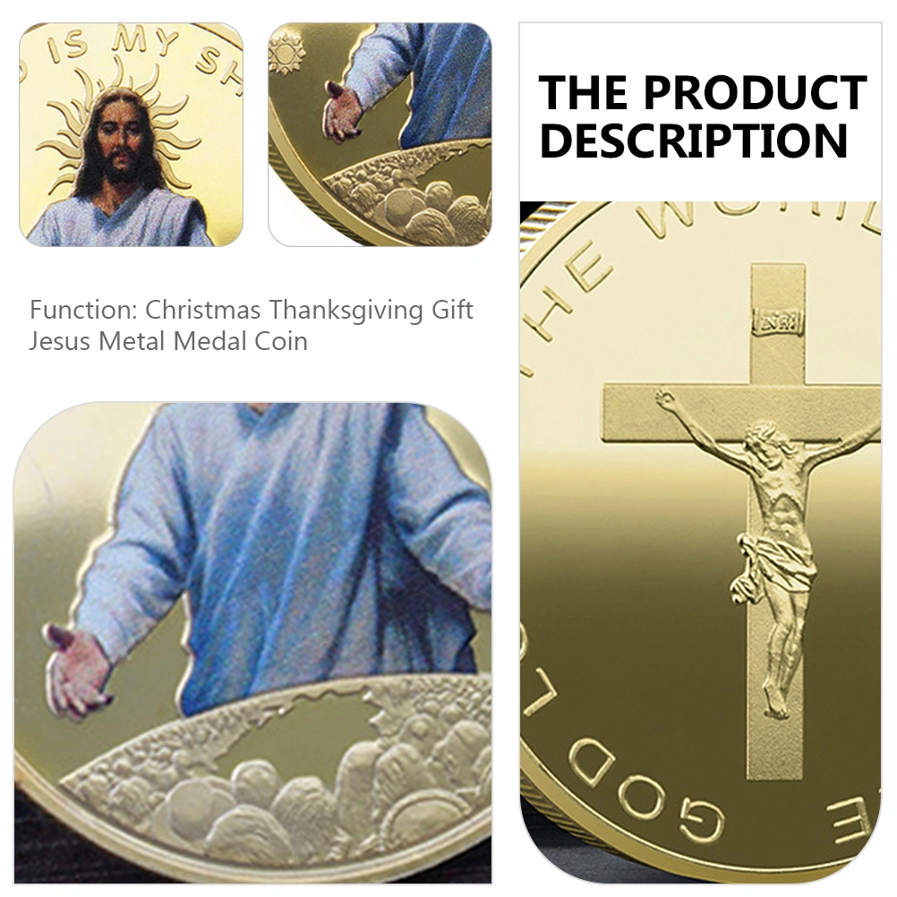 2pcs Easter Resurrection Coin Rust-proof Religious Badge Coin Jesus Souvenir Coin