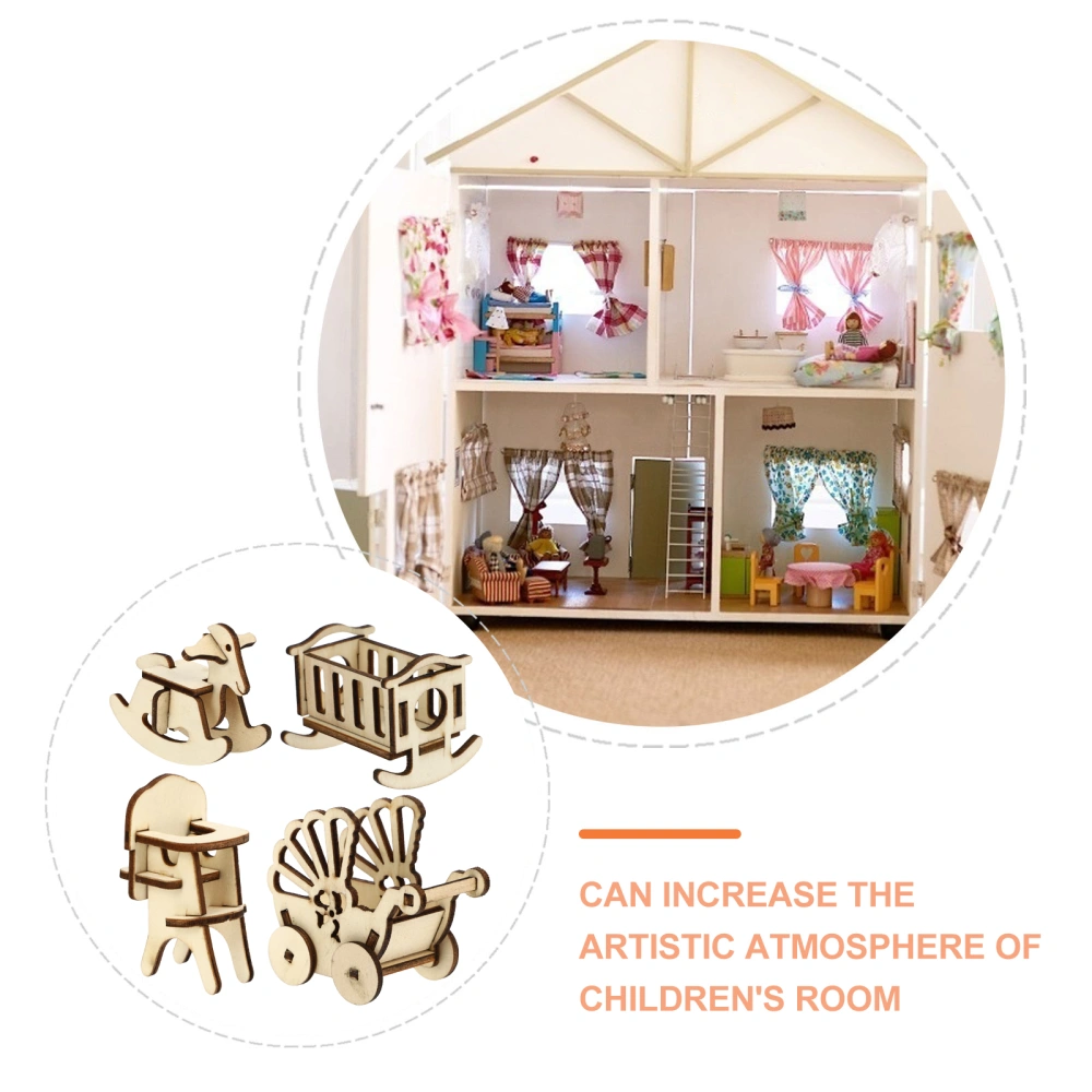 1 Set Miniature Children Room Furniture Wooden Dollhouse Furniture Toys