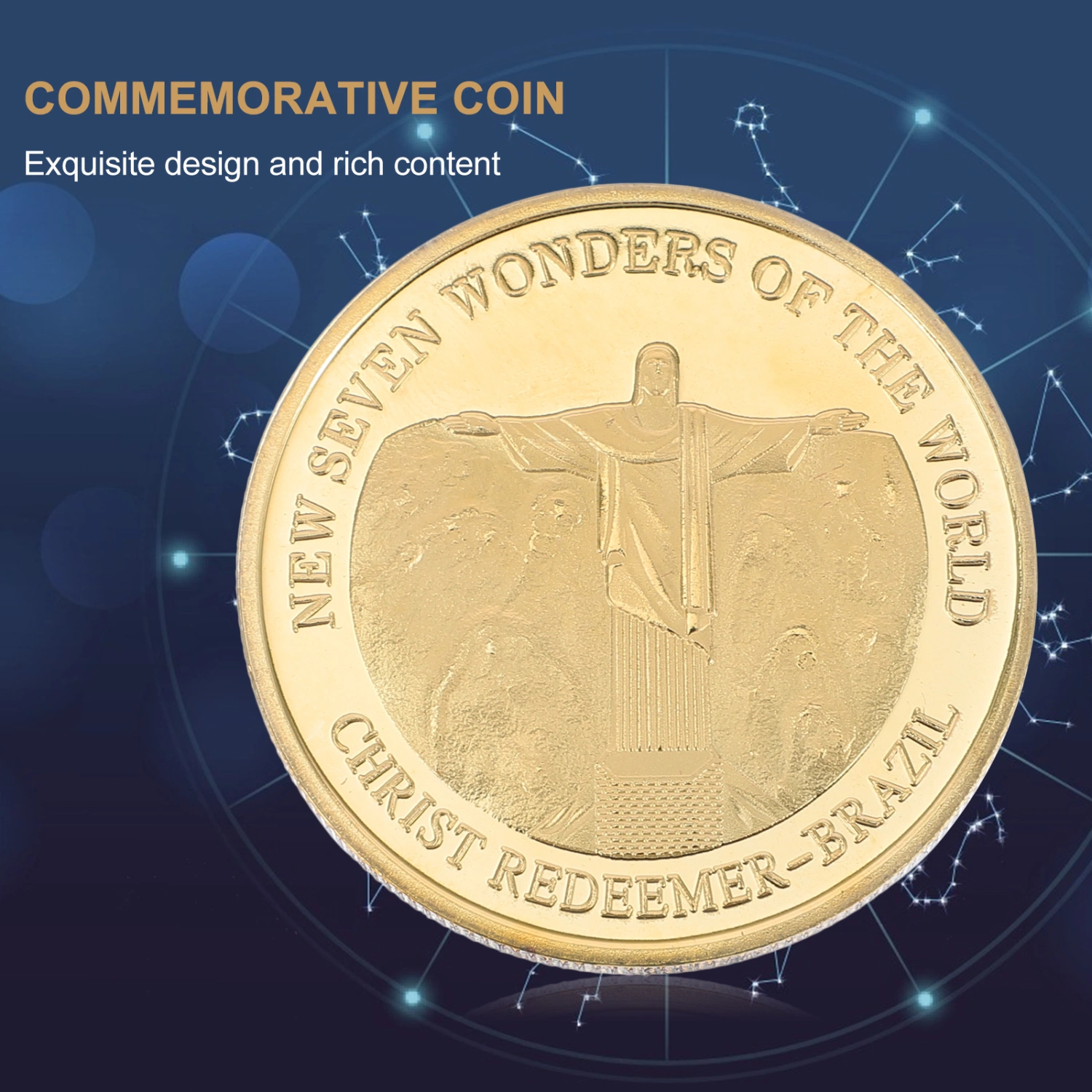 1pc Seven Wonders of The World Commemorative Coin Iron Coin Souvenir Coin