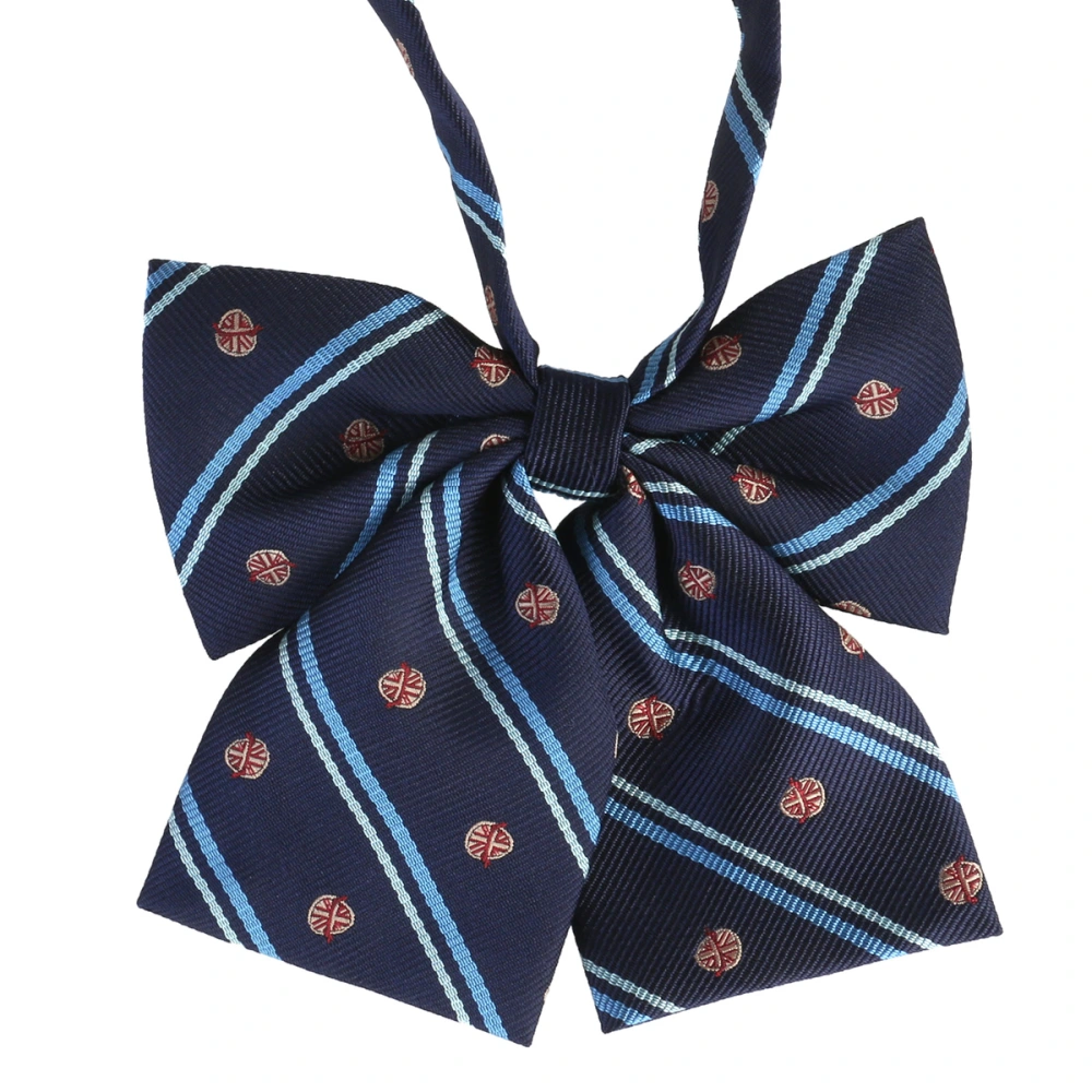 Men Microfiber Pre-tied Business Bow Tie Set (Dark Blue)