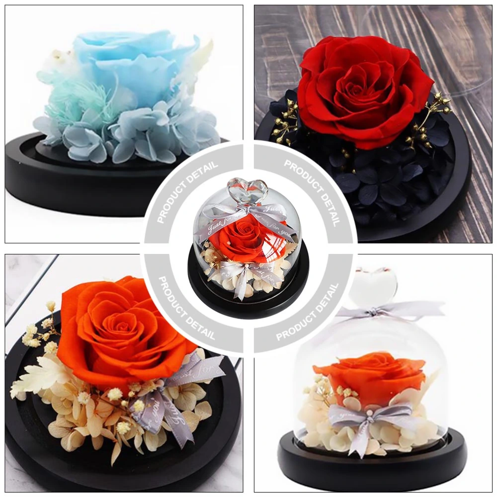 Eternal Rose Decor Preserves Immortal Flowers In Glass Romantic Gift