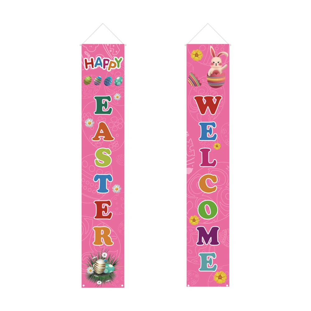 1PC Easter Printed Door Hanging Easter Door Curtain Creative Easter Party Door Banner Easter Party Decorative Couplet for Home Bar Decor Style 4