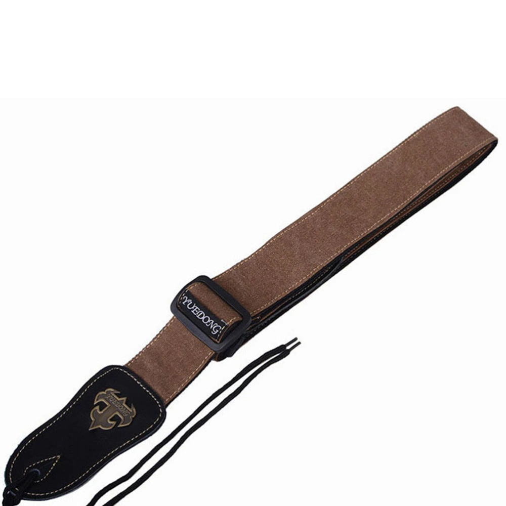 Guitar Strap Adjustable Polyester Wide with Leather End for Bass Guitar & Electric Guitar & Acoustic Guitar (Coffee)