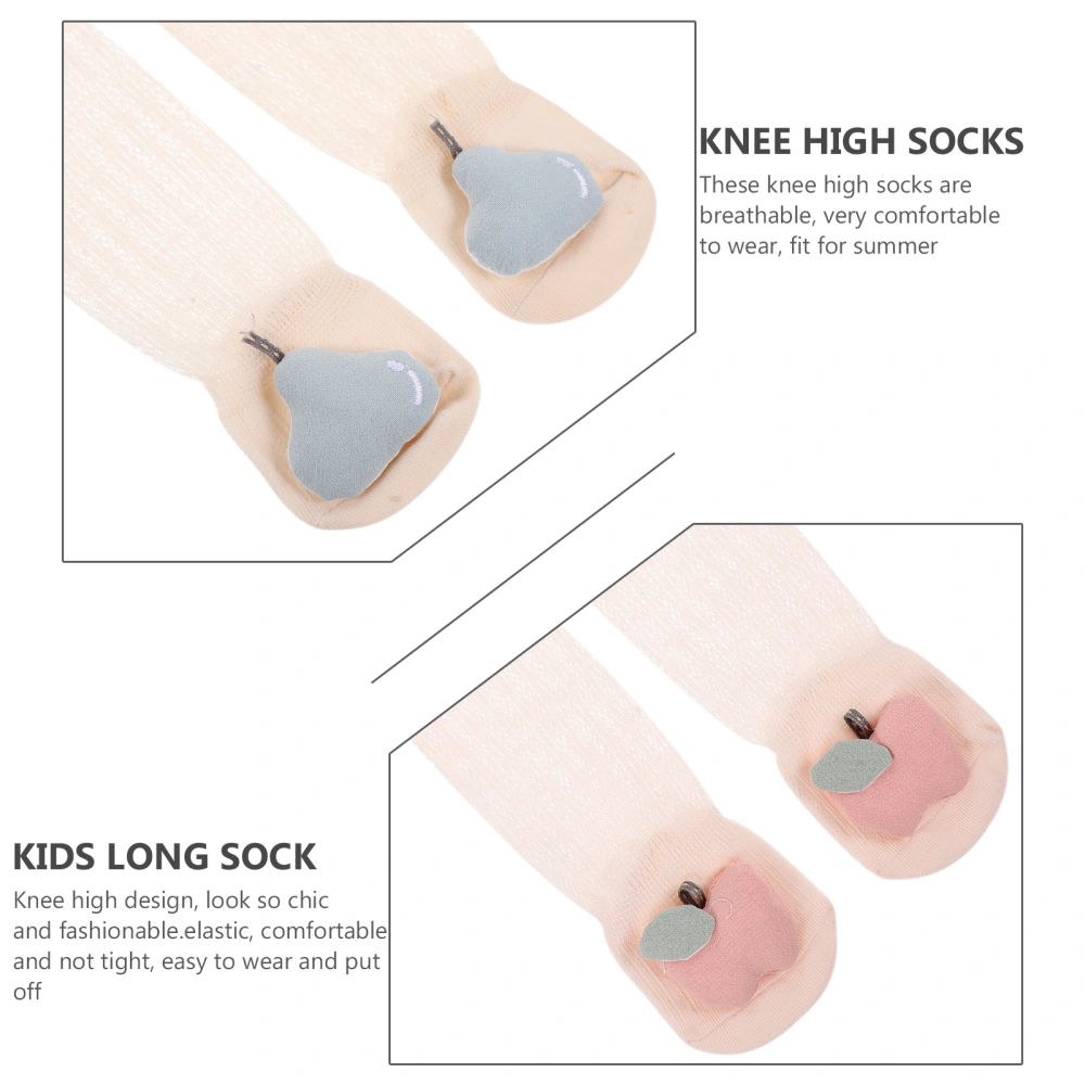 3 Pairs Summer Baby Thin Knee Socks Kids Breathable Cotton Mesh Stockings