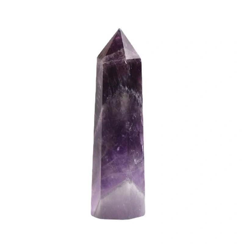 Crystal Craft Decoration Delicate Amethyst Column Ornament Hexagonal Amethyst Stone Decor