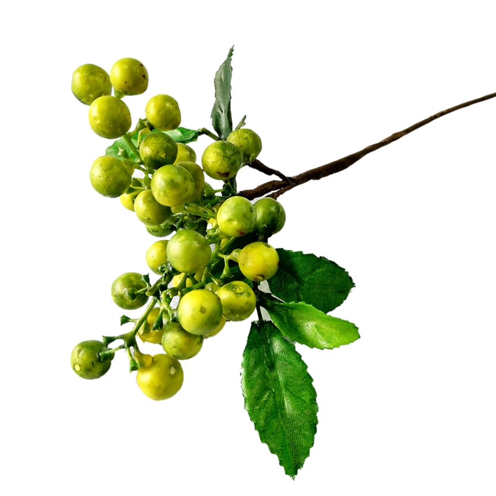 Artificial Lifelike Berries Fake Mini Berries Simulation Decorative Fruit Plants (Green)