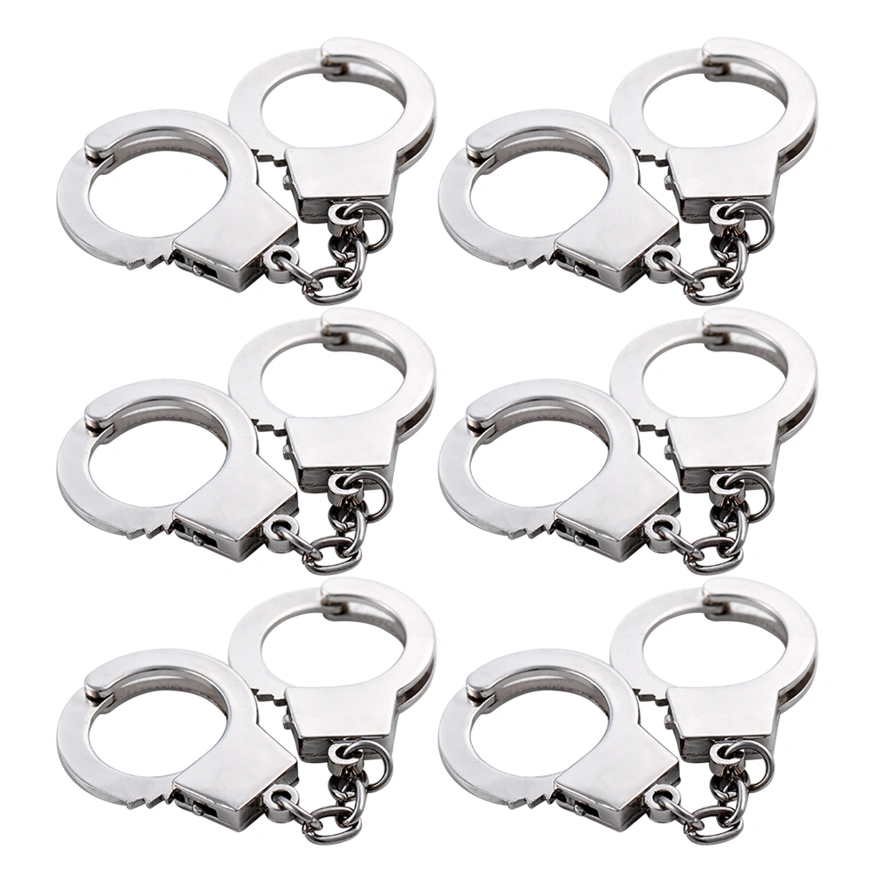 6 Pairs of Stainless Steel Children Costumes Handcuff Police Pretend Play Props Cosplay Hero Role Play Props