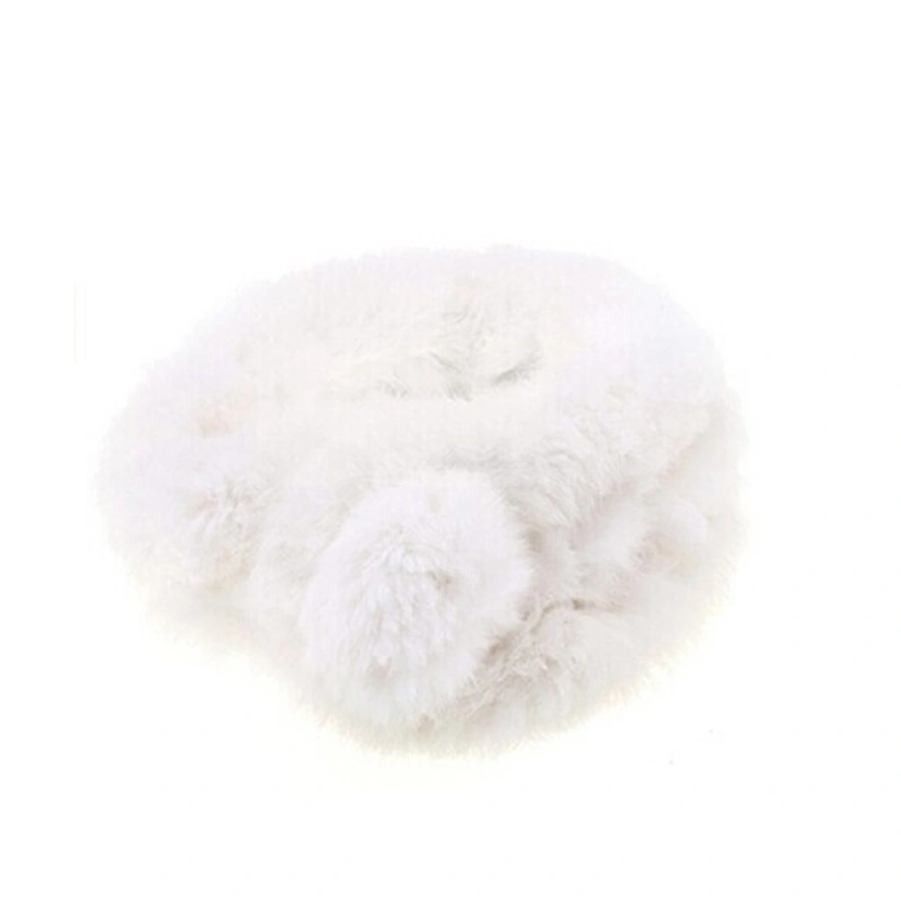 Women Warm Artificial Fur Neck Warmer Scarf Neckerchief (White)