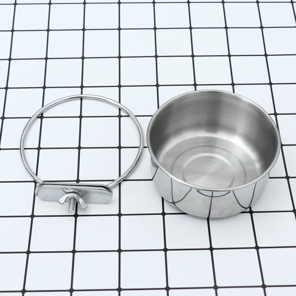 Stainless Steel Food Water Bowl For Pet Bird Crates Cages Coop Dog Cat Parrot Bird Rabbit Pet Size S