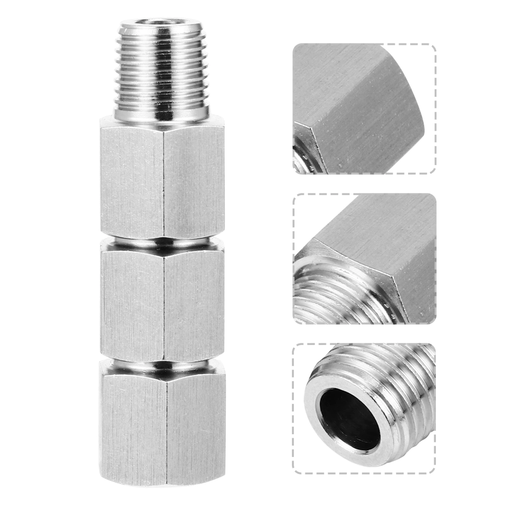 3pcs Stainless Steel Pipe Fittings Adapters Thread Pressure Gauge Adapters