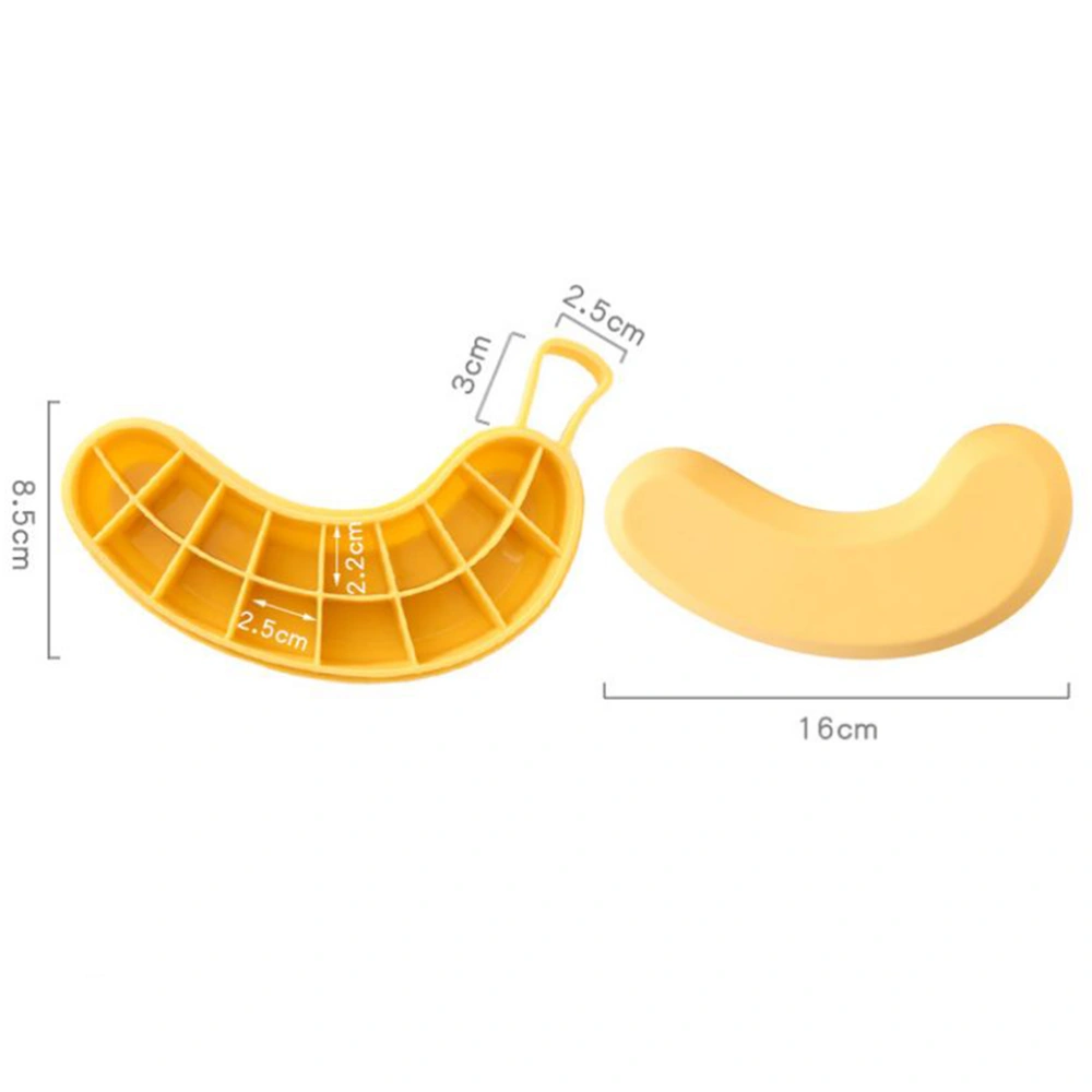 2pcs Ice Mold With Lid Silicone Fruit Shaped Ice Cube Mold Pudding Mould Kitchen Gadget for Home (Banana Ice Lattice, Yellow)