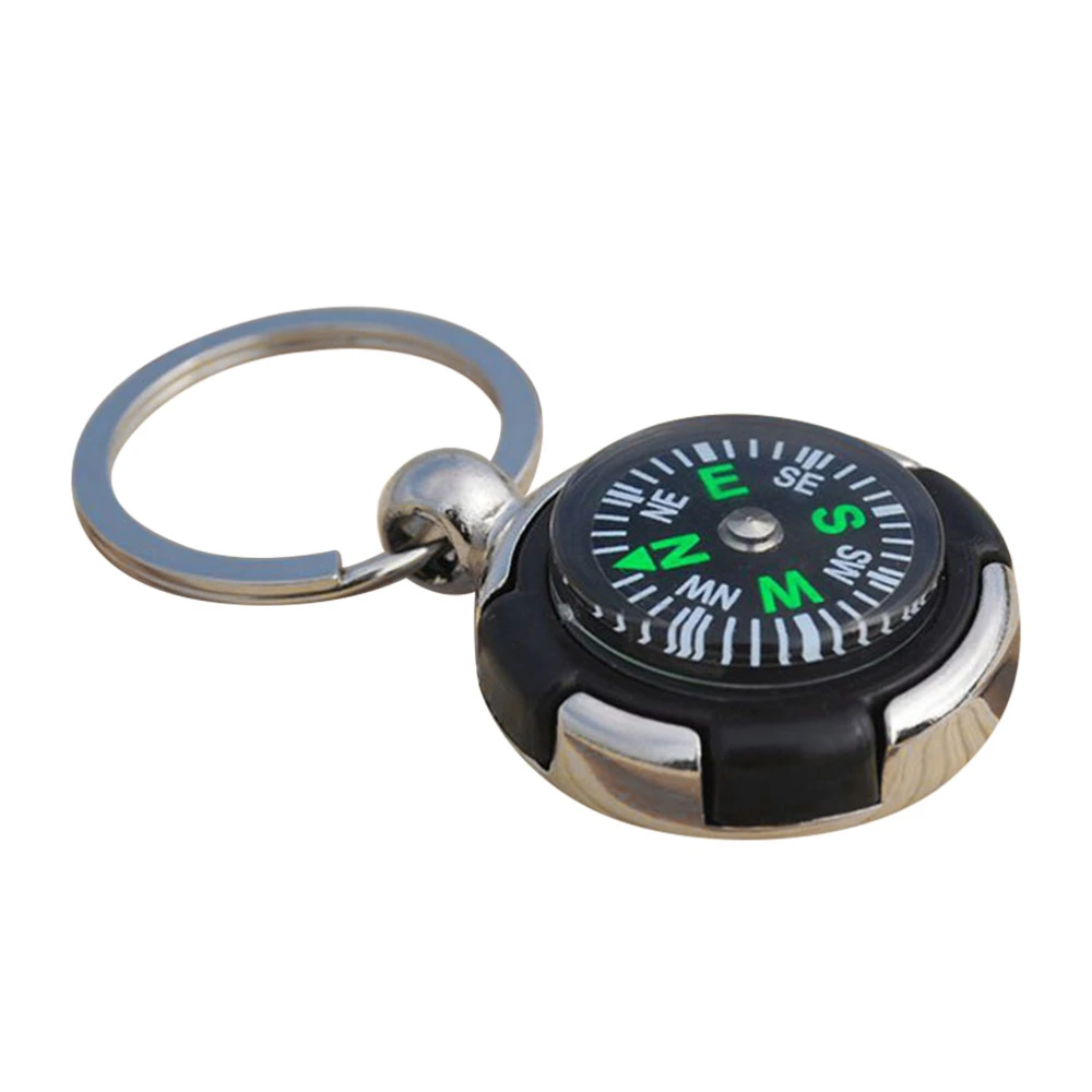 Compass Keyring Metal Keychain Cool Car Keyring Purse Bag Pendant Decoration Creative Gift Keyfob