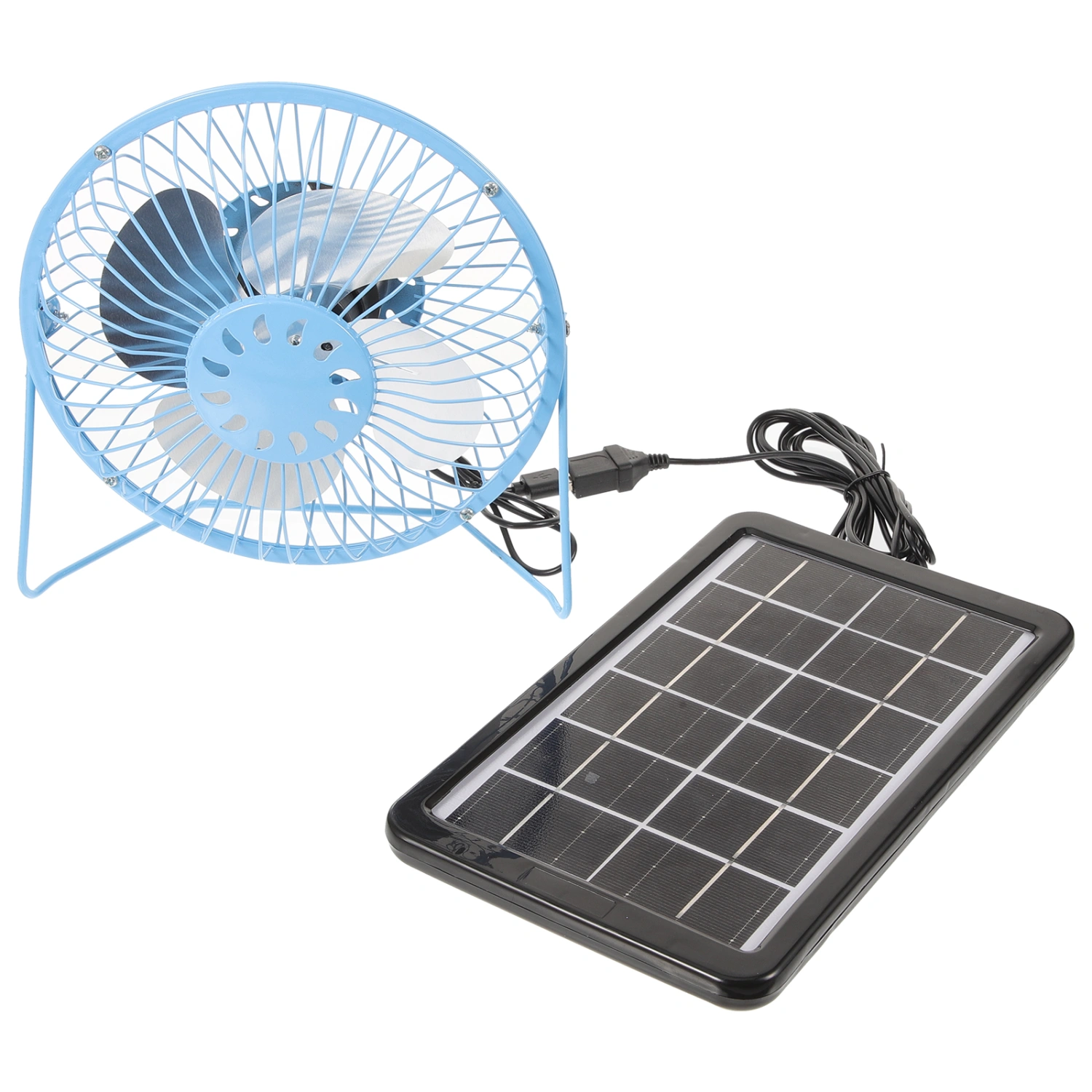 1 Set of Rechargeable Solar Powered Cooling Fan Desktop Pet Cooler Solar Fan