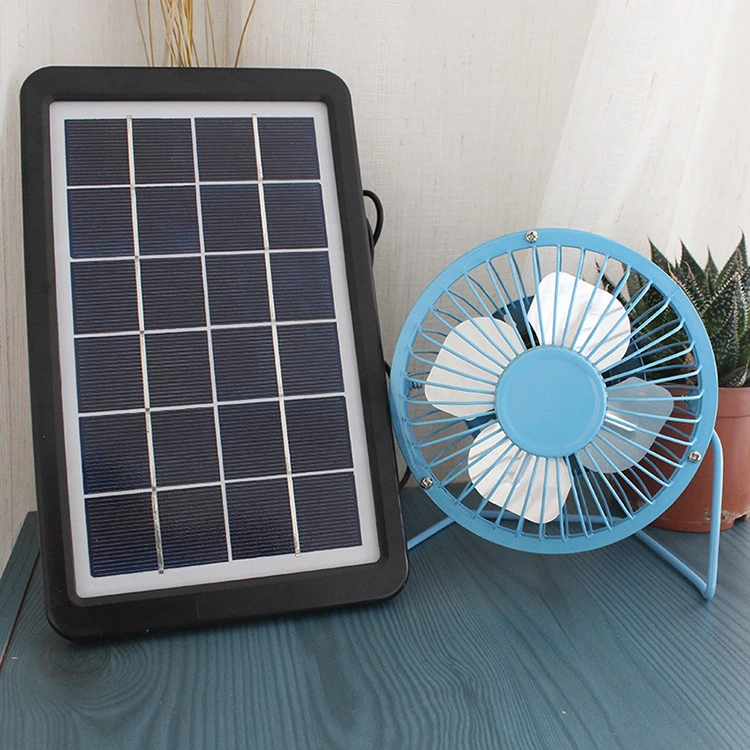 1 Set of Rechargeable Solar Powered Cooling Fan Desktop Pet Cooler Solar Fan