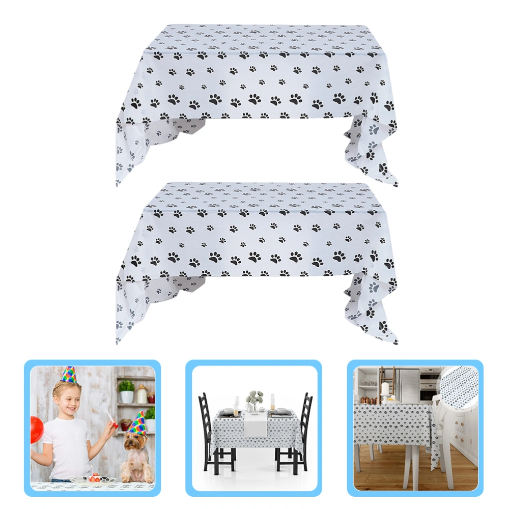 2pcs Disposable Tablecloth Party Table Cover Tablecloth For Rectangle Table