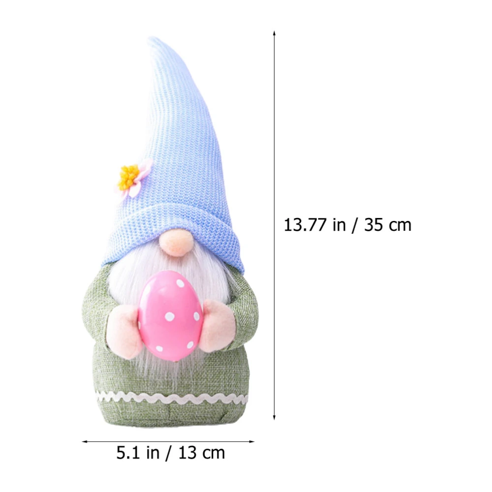 2Pcs Easter Gnome Doll Decor Rabbit Gnome Doll Ornament Tabletop Doll Adornment