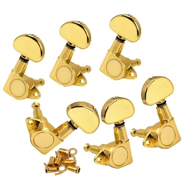 6pcs 3R3L Semicircle Button Acoustic Guitar Tuning Pegs Machine Heads (Golden)