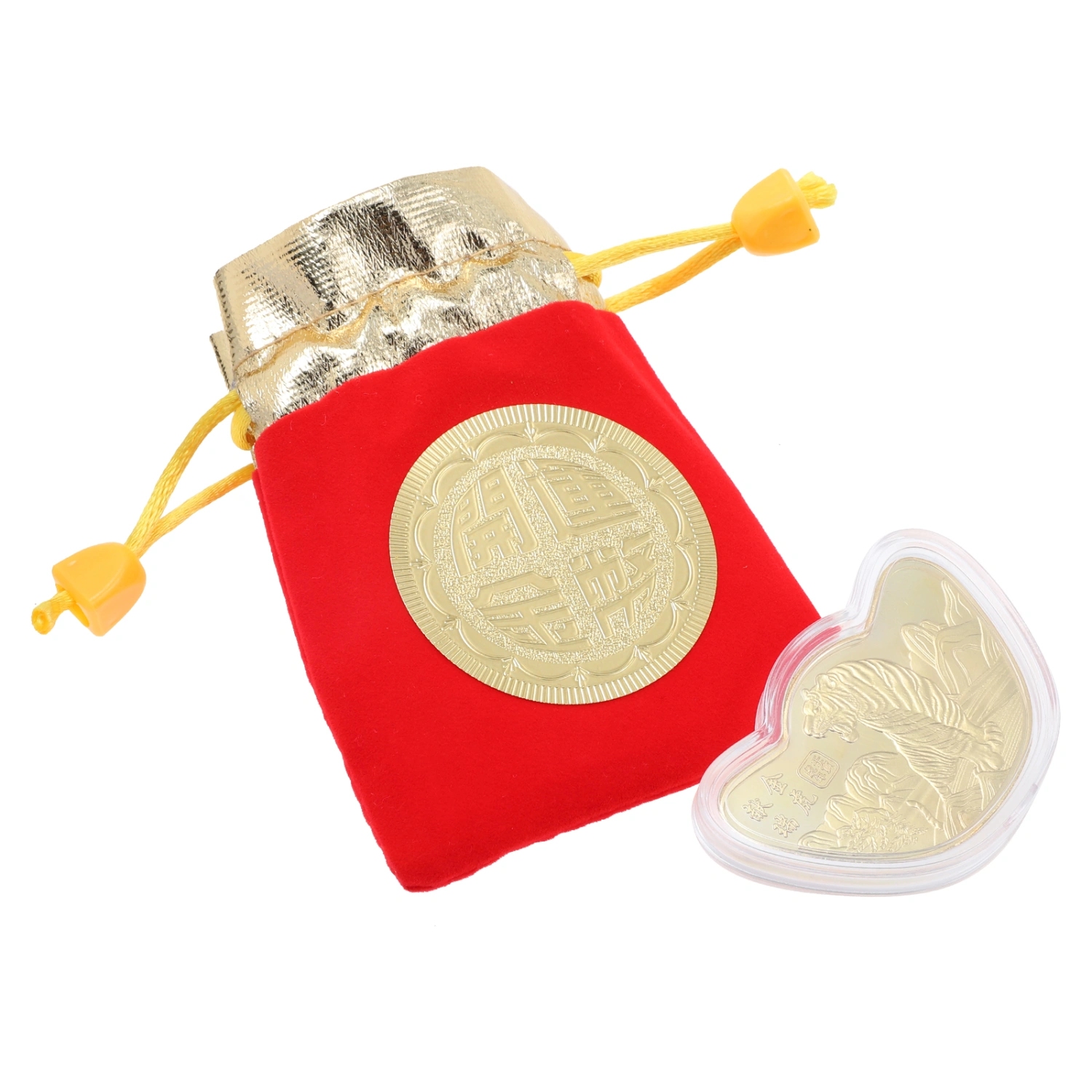 1 Set New Year Commemorative Coin 2022 Souvenir Medal Collection Coin with Bag