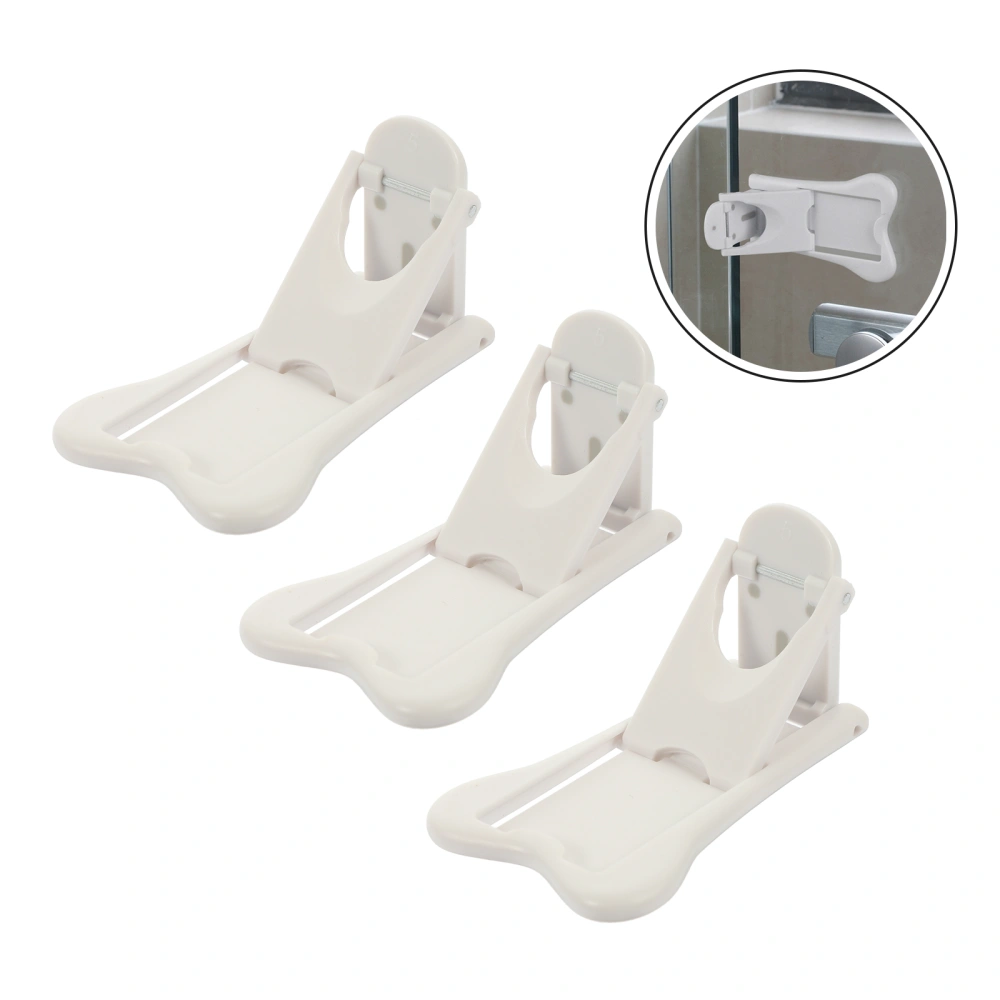 3Pcs Window Lock Sliding Door Window Stopper Adjustable Window Security Lock White