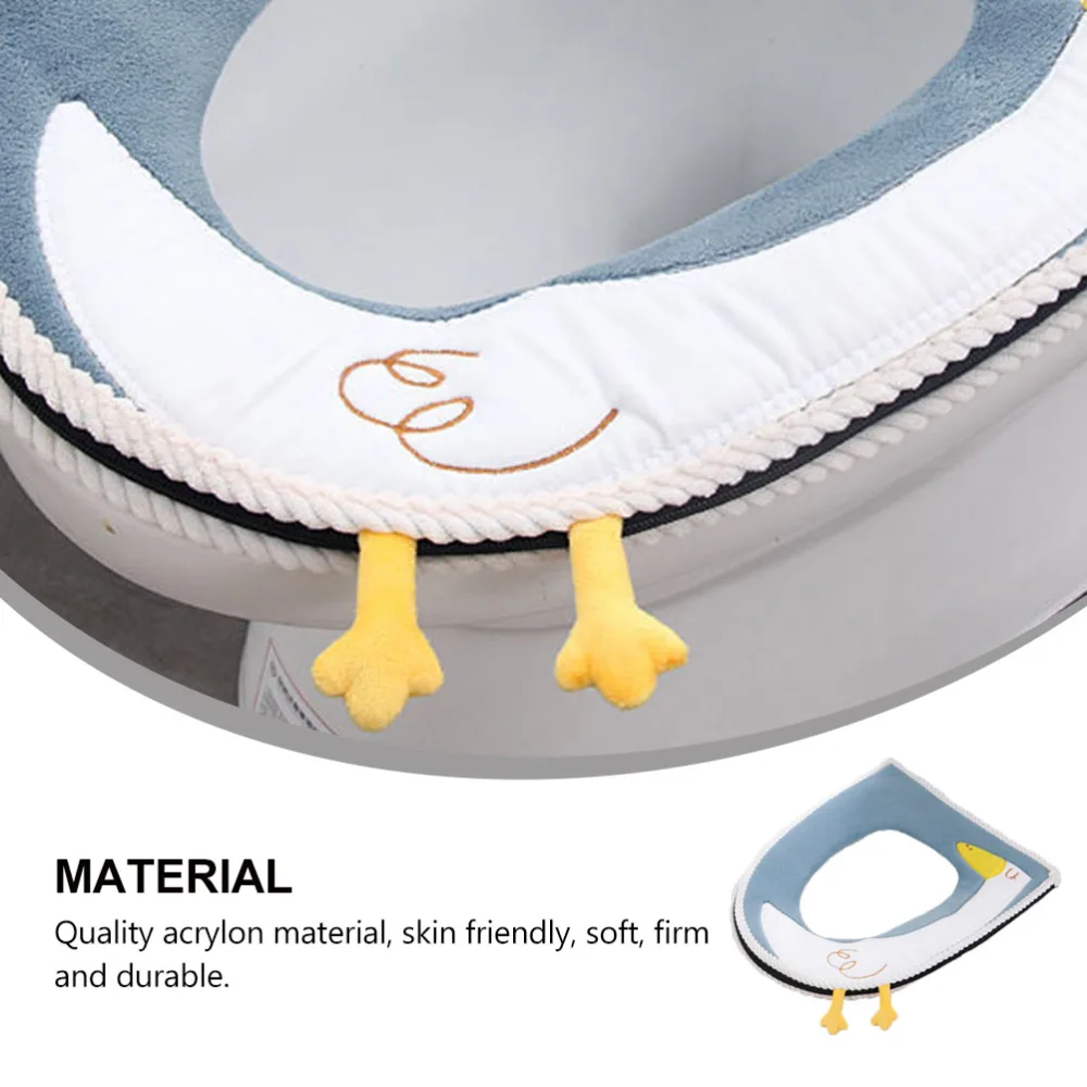 1Pc Bathroom Toilet Seat Cover Washable Cartoon Cushion Pad with Zipper