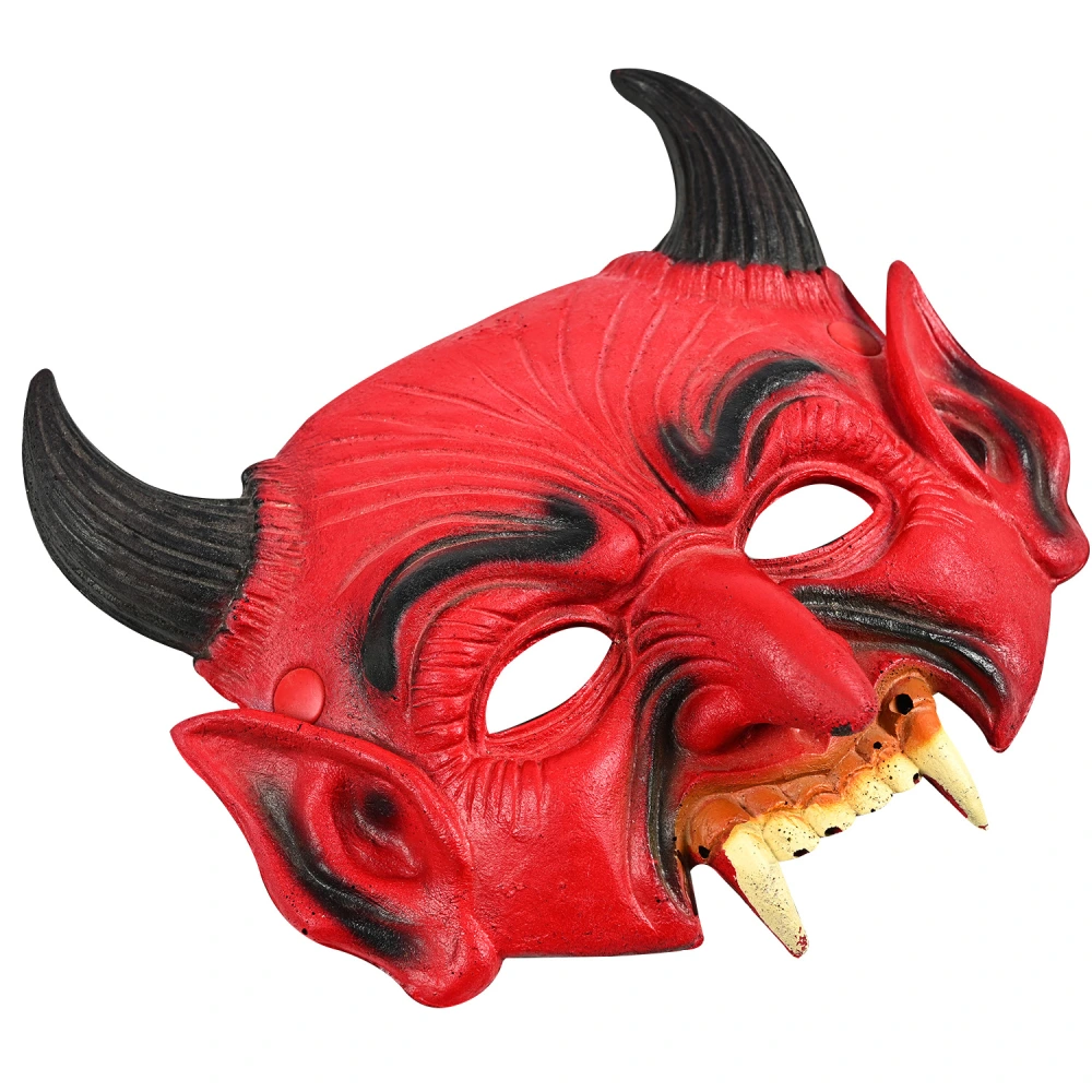 Devil Demon Mask Half Mask Scary Horn Mask Halloween Masquerade Costume Mask