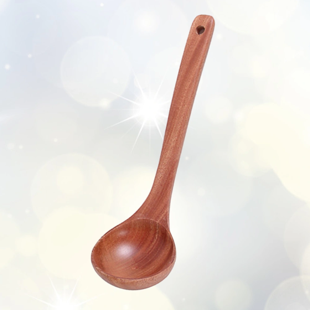 Non-stick Cooking Wooden Spatula with A Long Handle Wooden Turner for Home Kitchen (Straight Spatula Brown)