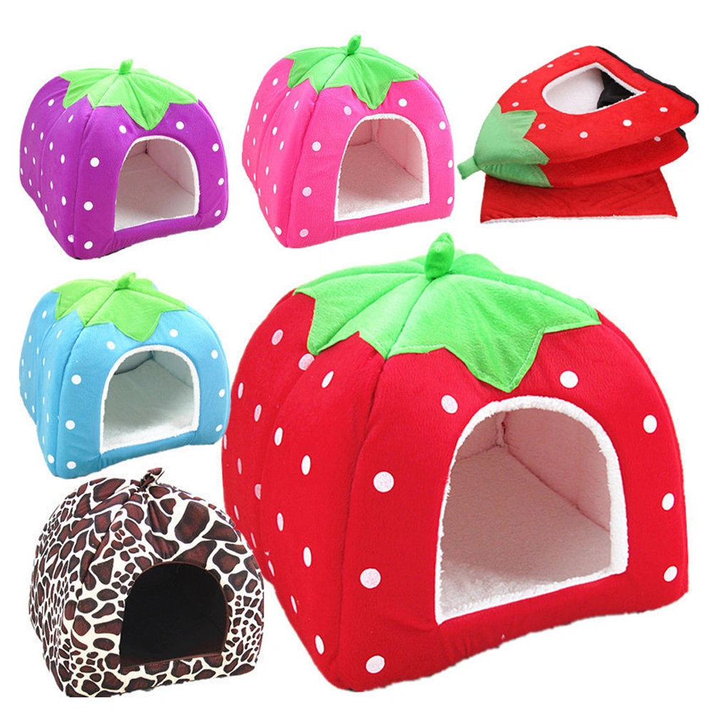 Cotton Sponge Puppy Cat Dog House Dome Tent Classic Cloth-Wrapper Shape Tent (Purple)