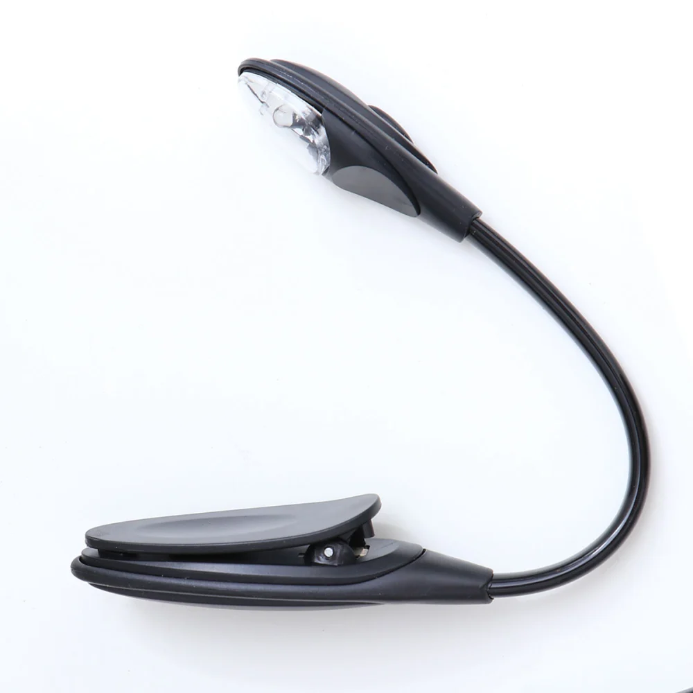 Mini Portable Clip-on Adjustable LED Book Light Flexible Desk Lamp (Black)