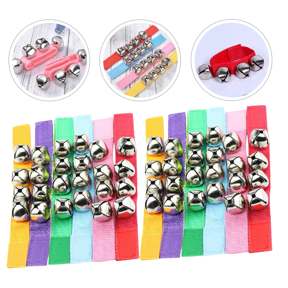 12PCS Kids Percussion Instruments Wrist Bells Rattles Dance Props (Random Color)