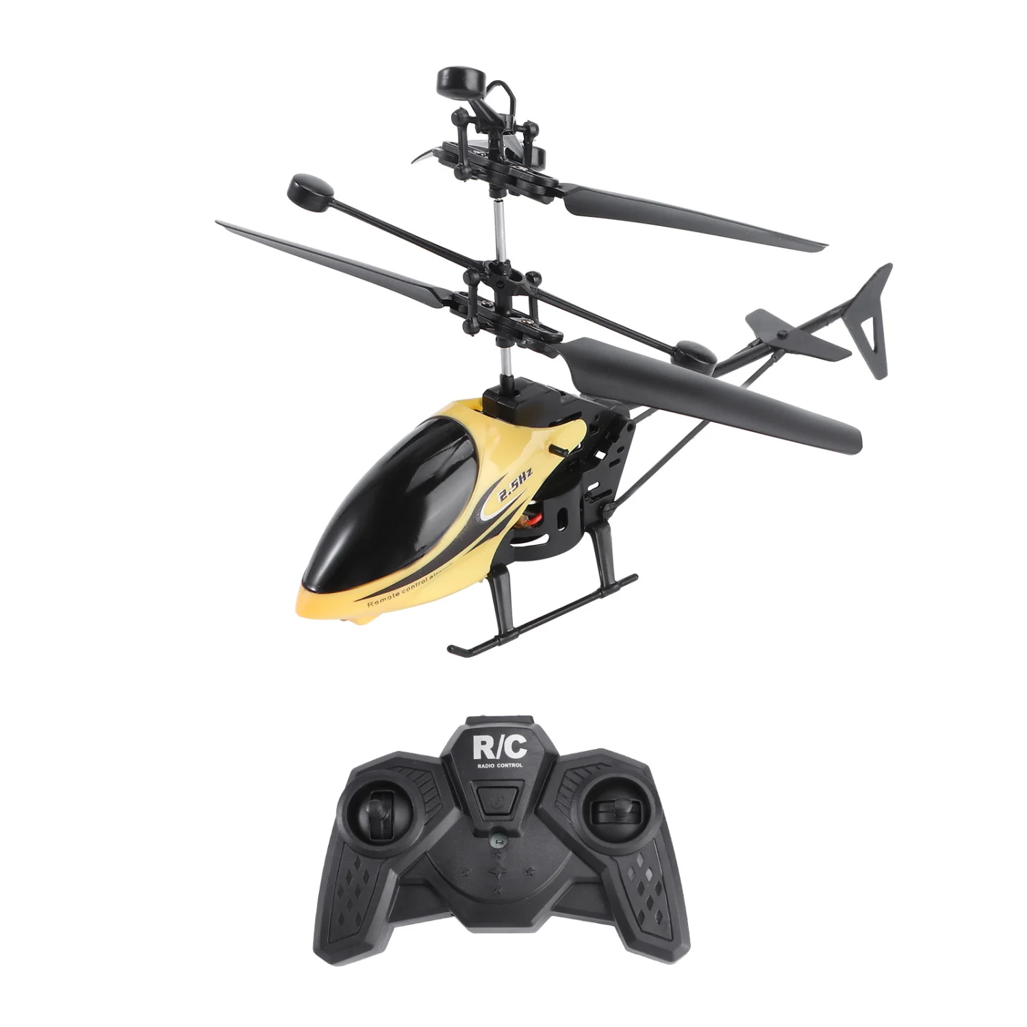 RC Quadcopter RC 901 2CH Mini Helicopter Radio Aircraft Micro 2 Channel (Yellow)