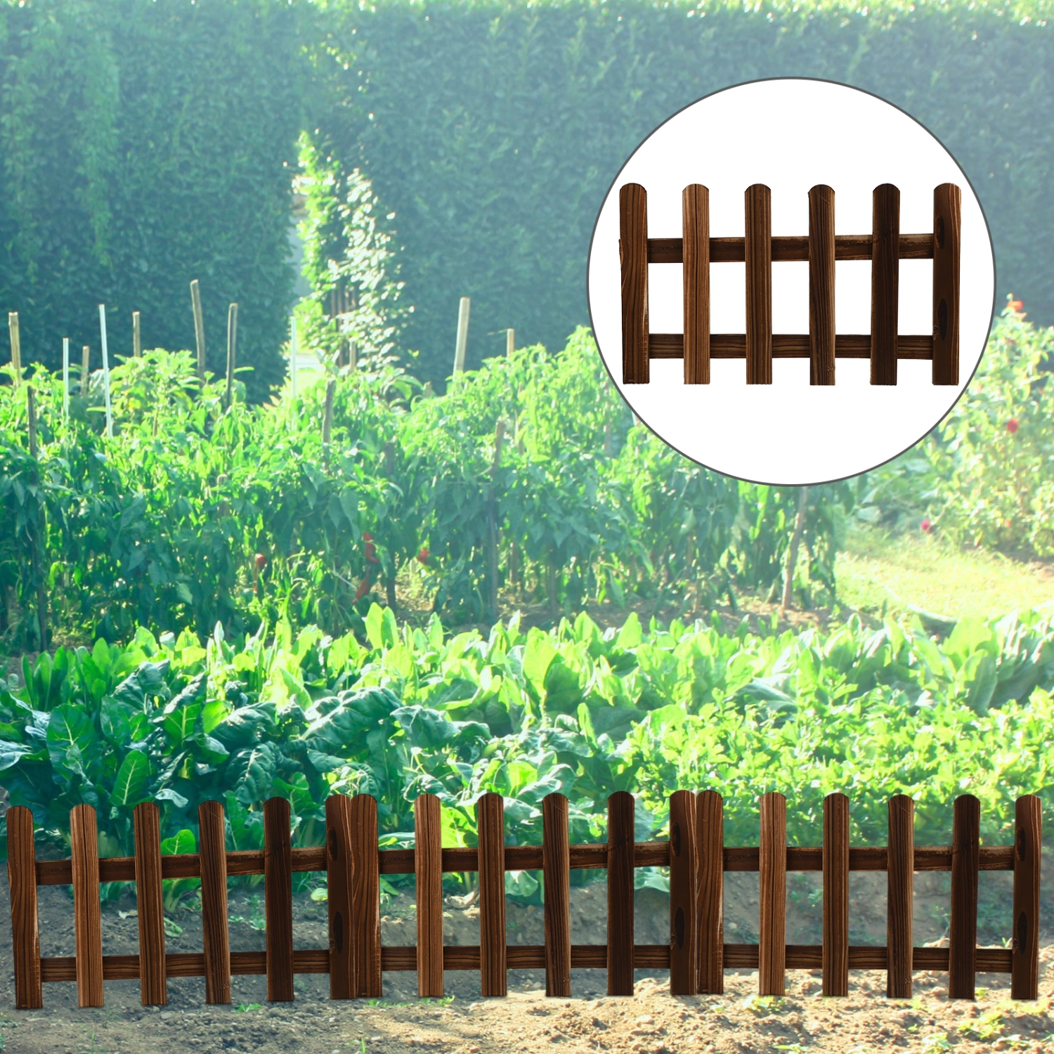 2pcs Anti-corrosive Wood Fence Courtyard Partition Wood Fence for Garden