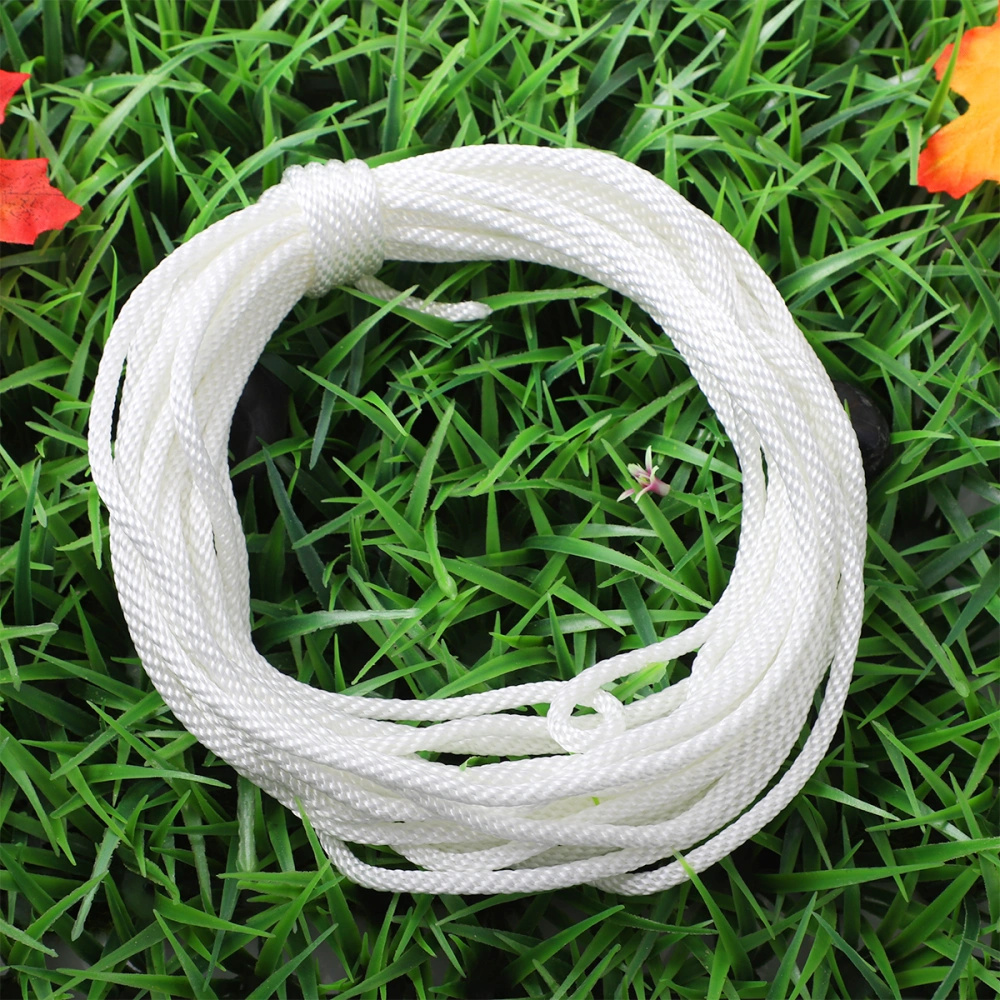 Yardwe 6mm Diameter Flagpole Lifting Rope Flag Halyard Nylon Rope Replacement Rope Wrapping Hanging Tool for Home Outdoor Supplies (White)